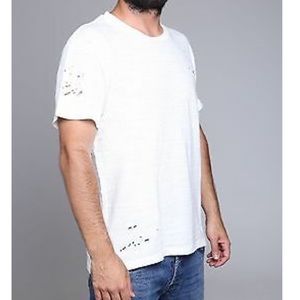 ALL SAINTS Archie Short Sleeve Ripped Tee in White